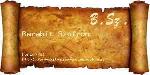Barabit Szofron névjegykártya